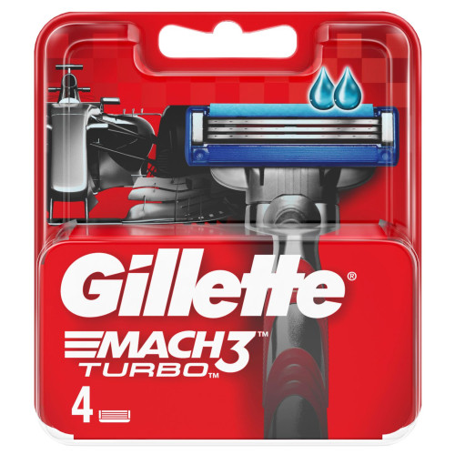 Gillette Mach 3 Turbo Replacement Blades 4 pcs