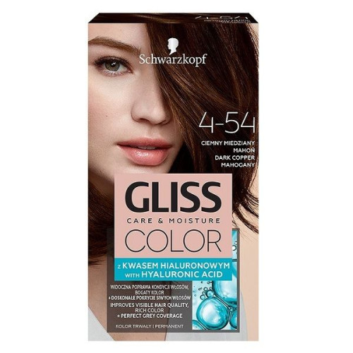 Gliss Color Permanent Hair Color 4-54 Dark Copper Mahogany