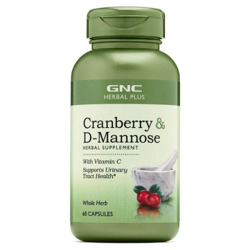 GNC Herbal Plus Cranberry and D-Mannose for Normal Urinary Tract Function 60 Capsules