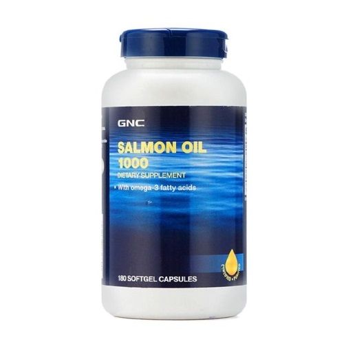 GNC Salmon Fish Oil Omega-3 Fatty Acids 1000 mg 180 Capsules