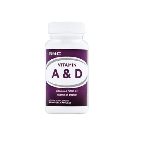 GNC Vitamin Aandd Complex Vitamin A 5000 i.u. + Vitamin D3 400 i.u 100 Capsules