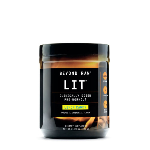 GNC Beyond Raw Lit Pre-Workout Product with Lemon Candy Flavor 14.39 oz (408 g)