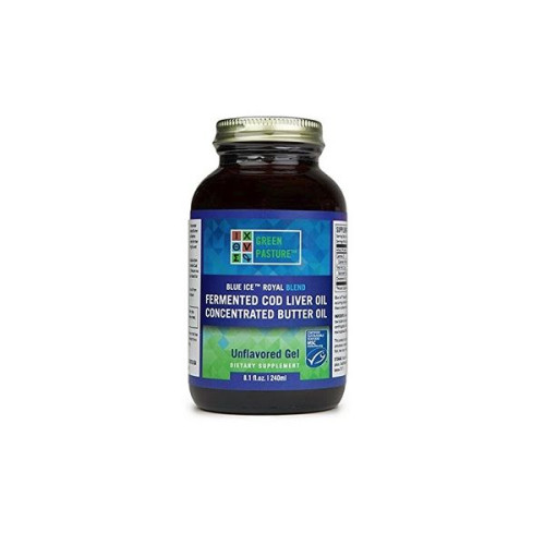 Green Pasture Blue Ice Royal Blend Fish Oil from Black Fermented Cod Liver and Cow Butter 8.12 fl oz (240 ml)