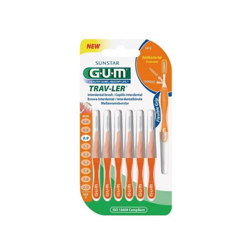 Gum Trav-Ler Interdental Toothbrushes for Gingivitis Prevention 0.04 in (0.9 mm) 6 pcs
