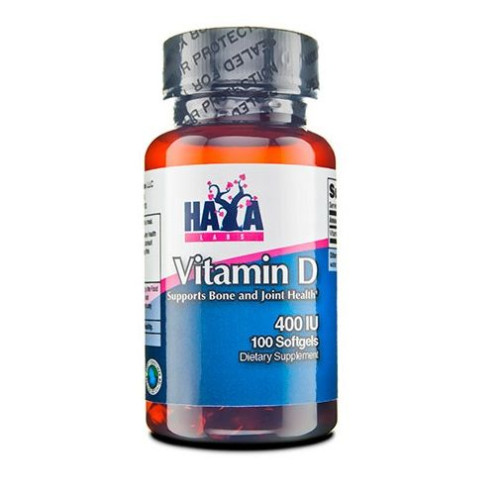 Haya Labs Vitamin D3 for Healthy and Strong Bones 400 i.u 100 Capsules