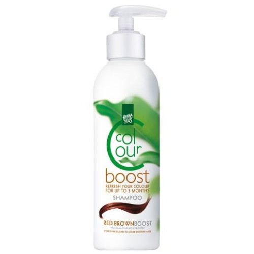 Hennaplus Colour-Boost Colouring Shampoo for Dark Blonde to Dark Brown Hair Color Red Brown 6.76 fl oz (200 ml)