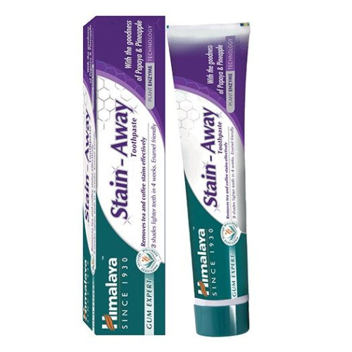 Himalaya Stain Away Whitening Toothpaste for Bleeding Gums with Papaya and Pineapple 2.54 fl oz (75 ml)