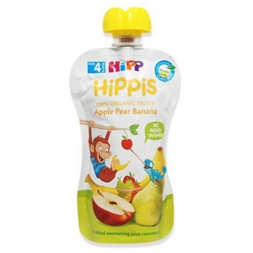 Hipp Organic Happy Fruit Snack with Apples Pears and Bananas for Children 4+ Months 3.53 oz (100 g)