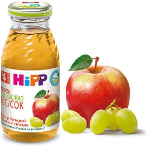 Hipp Organic Delicious Apple and Grape Juice for Children 4+ Months 6.76 fl oz (200 ml)