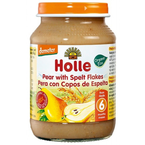 Holle Organic Pear Puree with Spelt Flakes 6+ Months 6.7 oz (190 g)