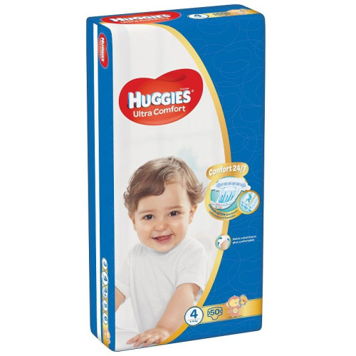 Huggies Ultra Comfort 4 Maxi Diapers for Babies and Children 17.6-30.9 lb (8-14 kg) 50 pcs