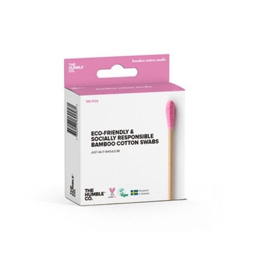 The Humble Co. Bamboo Ear Sticks Pink 100 pcs