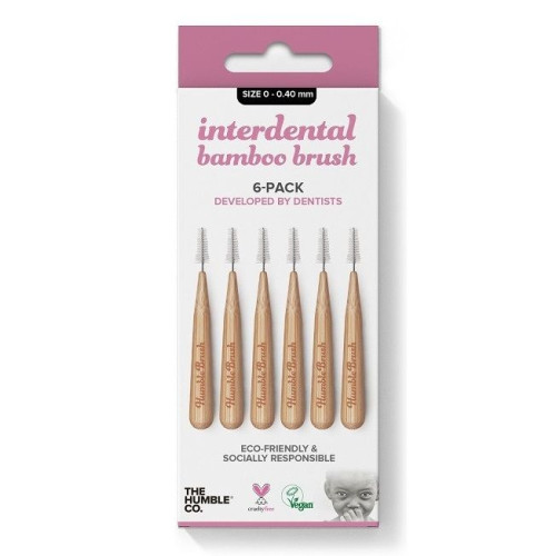 The Humble Co. Interdental Bamboo Toothbrushes Size 0 - 0.02" (0.4 mm) 6 pcs