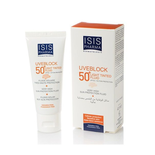 Isis Pharma Uveblock Light Tinted Sunscreen Fluid for Face for Hydration SPF 50+ 1.35 fl oz (40 ml)