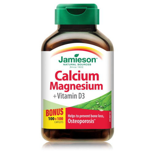 Jamieson Calcium Magnesium + Vitamin D3 100 + 100 Capsules