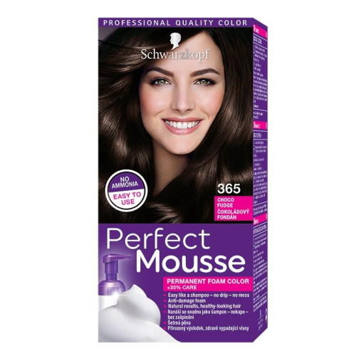 Schwarzkopf Perfect Mousse Permanent Ammonia-Free Mousse Hair Color Choco Fudge 365