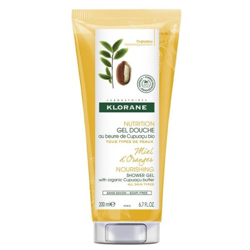 Klorane Nourishing Shower Gel with Organic Orange Blossom 6.76 fl oz (200 ml)
