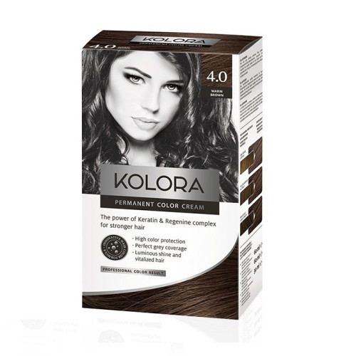 Kolora Long-Lasting Cream Hair Dye 4.0 Warm Brown