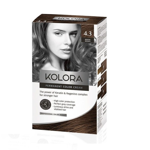 Kolora Long-Lasting Cream Hair Dye 4.3 Mocha Brown