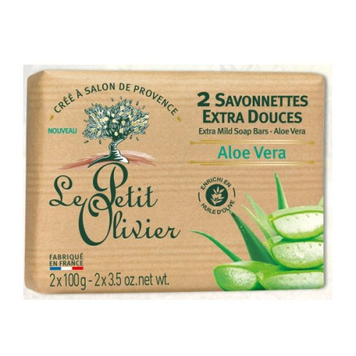 Le Petit Olivier Exfoliating Soap with Aloe Vera 3.53 oz (100 g) 2 pcs