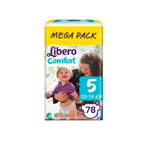Libero Comfort 5 Maxi+ Diapers for Babies and Children 22-30.9 lb (10-14 kg) 78 pcs