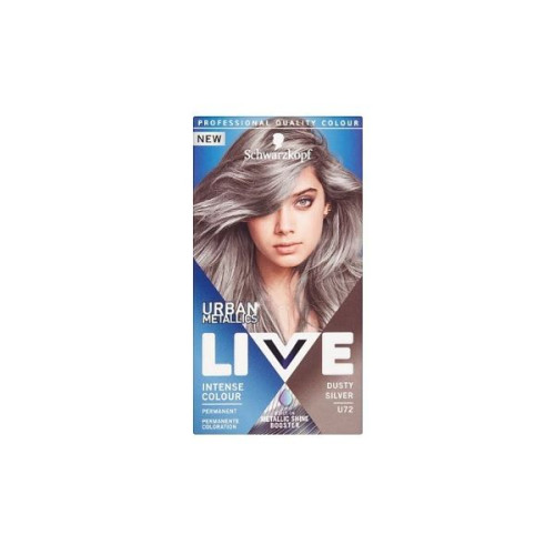 Live Intense Color Hair Dye Lasting Up to 15 Washes Color U72 Dusty Silver