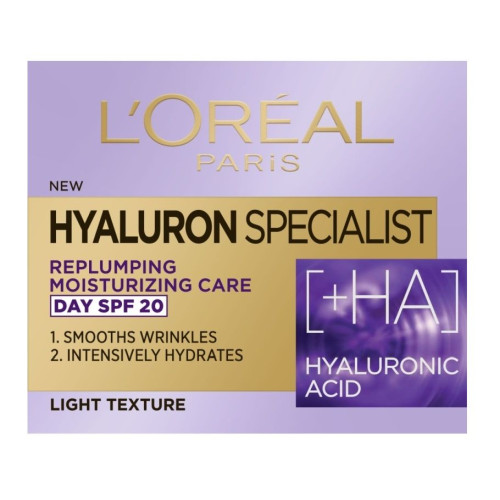 L'oreal Hyaluron Specialist Filling and Nourishing Day Cream for the Face with SPF 20 1.69 fl oz (50 ml)