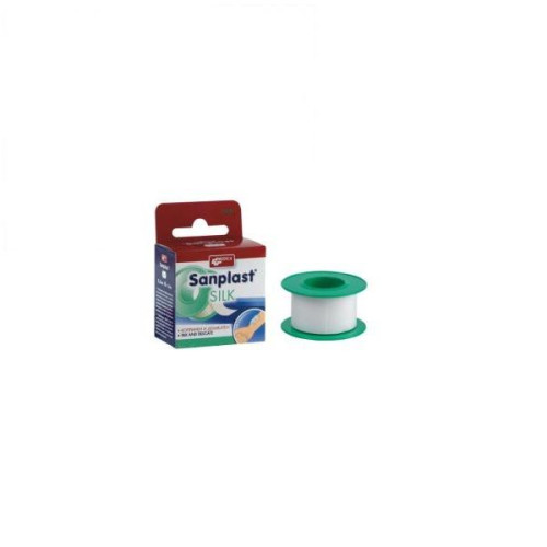 Medica Sanplast Silk Adhesive Bandage for Sensitive Skin 0.98"/5.47 yd (2.5 cm/5 m) 1 pc