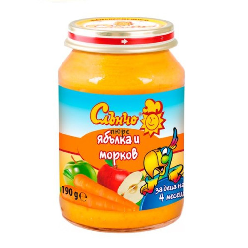 Slancho Apple and Carrot Puree for Children 4+ Months 6.7 oz (190 g)