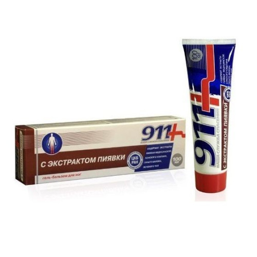 911 Massage Gel for Recovery Pain and Fatigue in the Feet with Medical Leech 3.38 fl oz (100 ml)