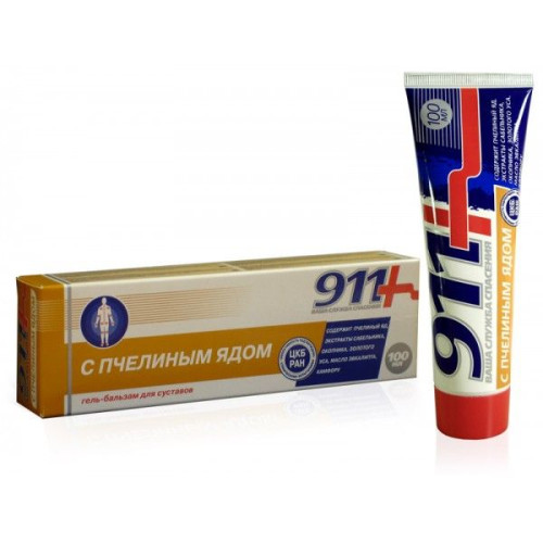 911 Bee Venom Massage Gel-Balm for Joint Pain and Reduction of Swelling 3.38 fl oz (100 ml)