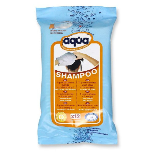 Aqua Shampoo Gloves for Waterless Bathing 12 pcs