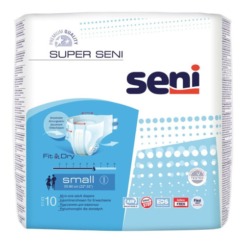 Seni Super Seni Universal Adult Diapers for Moderate Incontinence Size S 10 pcs