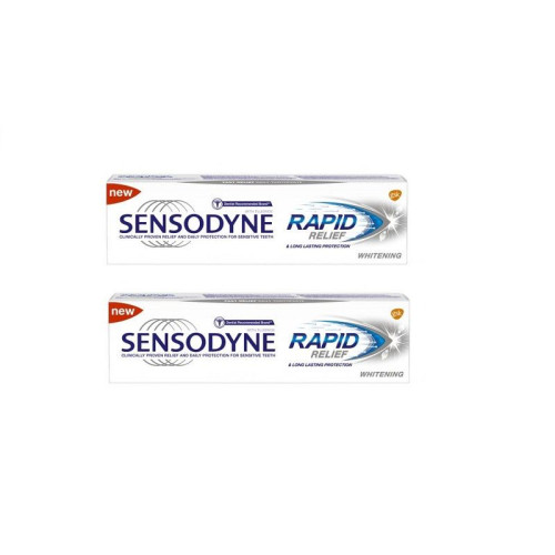 Sensodyne Rapid Relief Whitening Promo Set Soothing and Whitening Toothpaste for Sensitive Teeth 9.3 fl oz (275 ml)