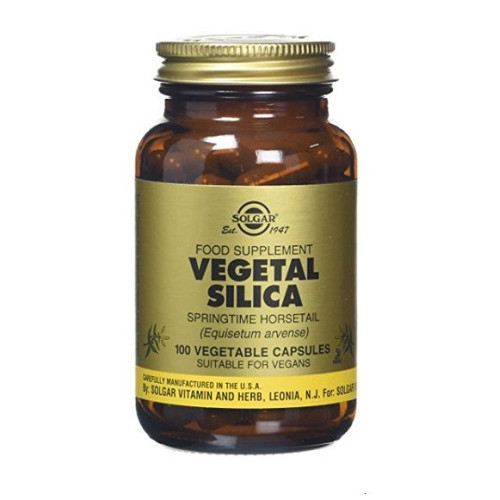 Solgar Vegetal Silica Plant Silica for Healthy Hair Skin and Nails 100 Capsules