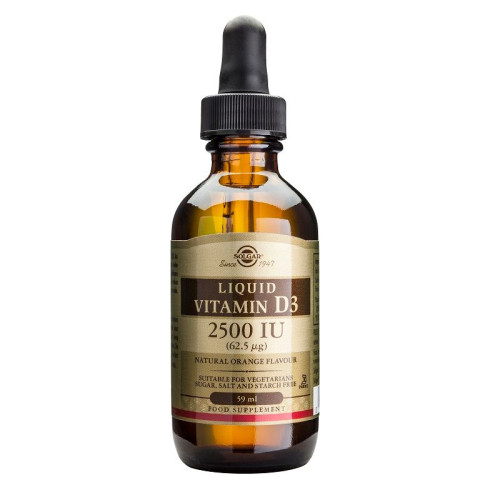Solgar Vitamin D3 for Healthy Bones and Muscles with Calcium 2500 i.u. 2 fl oz (59 ml)