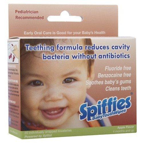 Spiffies Apple-Flavor Baby Tooth Cleaning Wipes 20 pcs