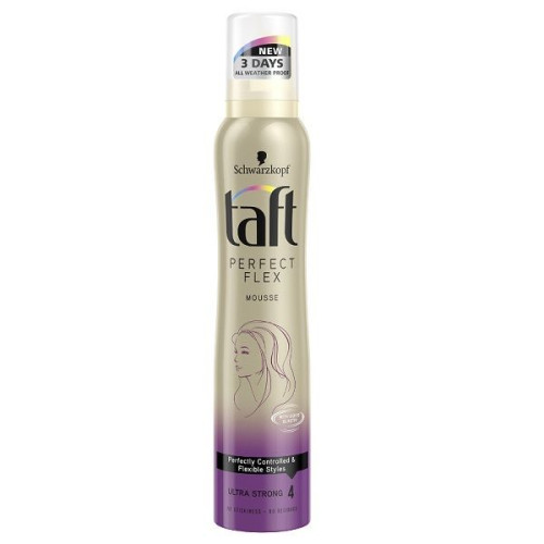 Taft Perfect Flex Hair Mousse with Elastin for Ultra Strong Hold 6.76 fl oz (200 ml)