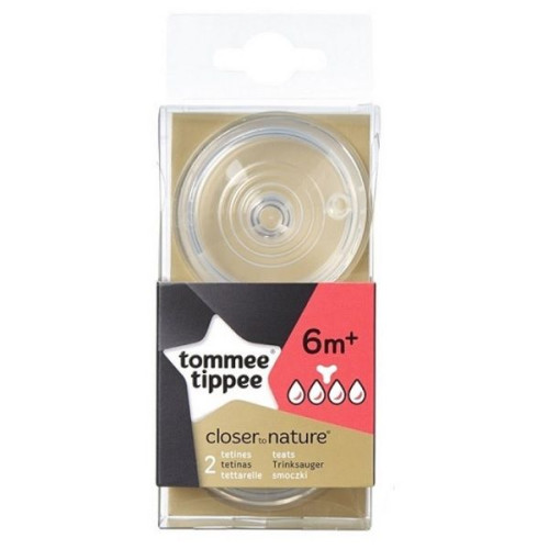 Tommee Tippee Easi-Vent Star Feeding Teat - 4 Drops for Children 6+ Months 2 pcs