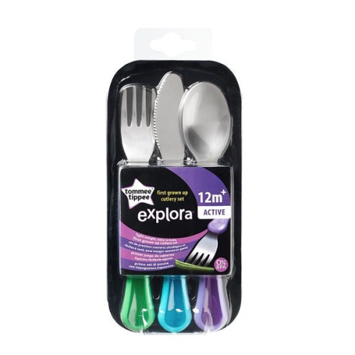 Tommee Tippee Explora First Metal Cutlery Set for Children 12+ Months