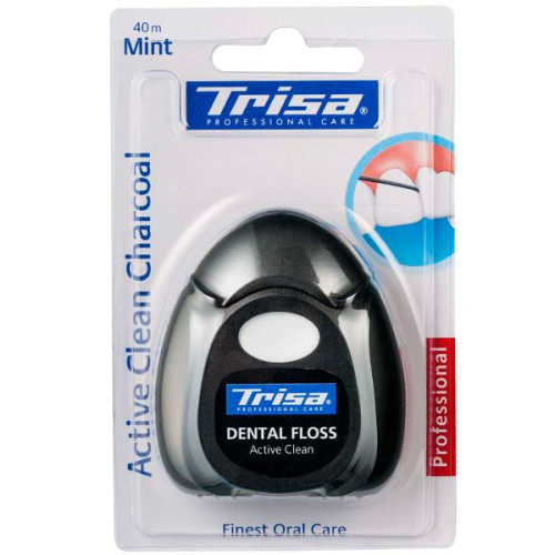 Trisa Active Clean Charcoal Dental Floss 44 yd (40 meters)