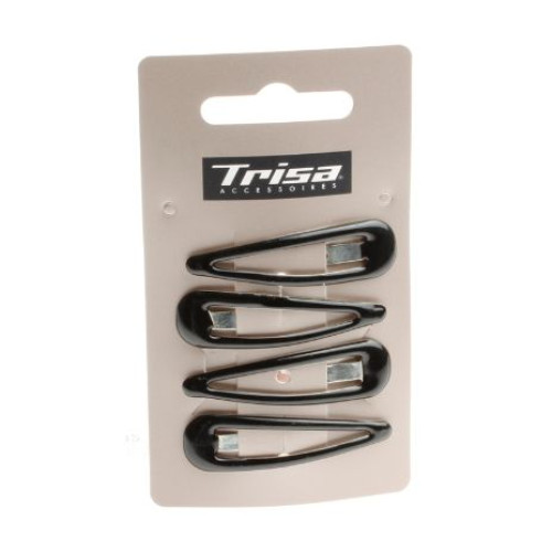 Trisa Hair Clips with Glossy Finish Black 4 pcs