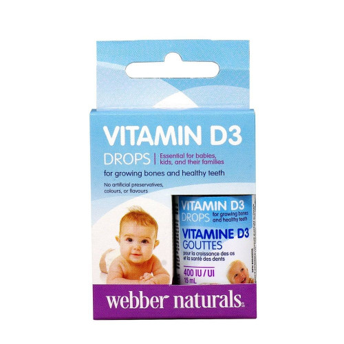 Webber Naturals Vitamin D3 Vegan Drops for Strong Immunity and Healthy Bones 0.51 fl oz (15 ml)