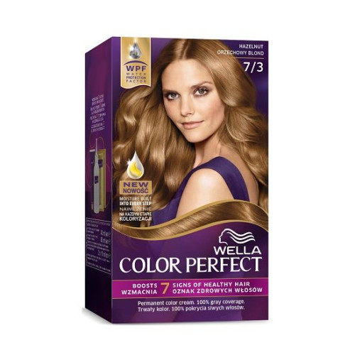 Wella Color Perfect Permanent Cream Hair Dye for Rich Color Hazelnut 7/3
