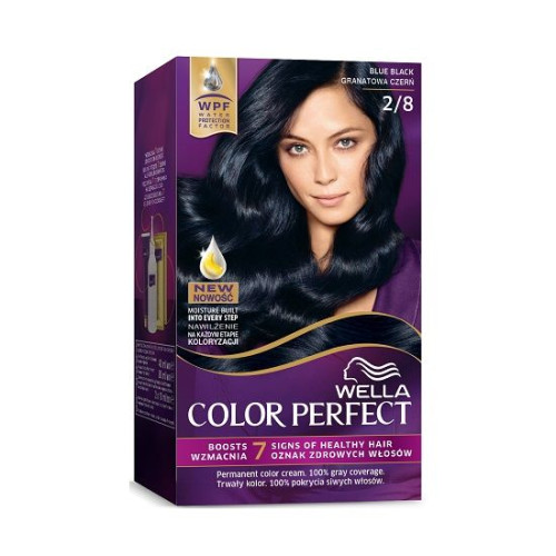 Wella Color Perfect Permanent Cream Hair Dye Rich Color Blue Black 2/8