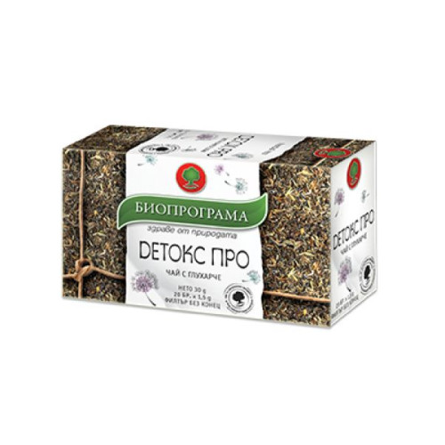 Bioprogramme Natural Detox Tea for Peristalsis with Dandelion 0.05 oz (1.5 g) 20 Filter Bags
