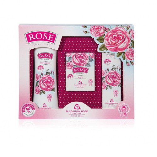Bulgarian Rose Karlovo Rose Original Promo Set Shower Gel Soap and Hand Cream