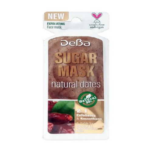 Deva Sugar Mask Natural Dates Exfoliating and Smoothing Face Mask Dates 0.24 fl oz (7 ml)
