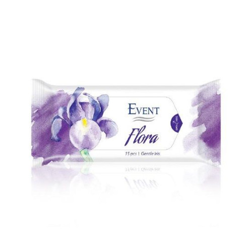 Event Flora Alcohol-Free Moist Wipes with Iris Scent 15 pcs