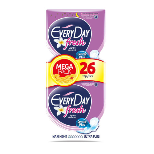 Everyday Fresh Maxi Night Mega Set Nighttime Sanitary Pads 26 pcs